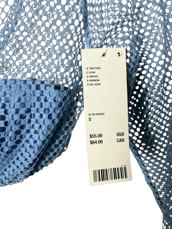 NWT Small Urban Outfitters Light Blue Mesh Cover-Up with Tag - Picture 5 of 8